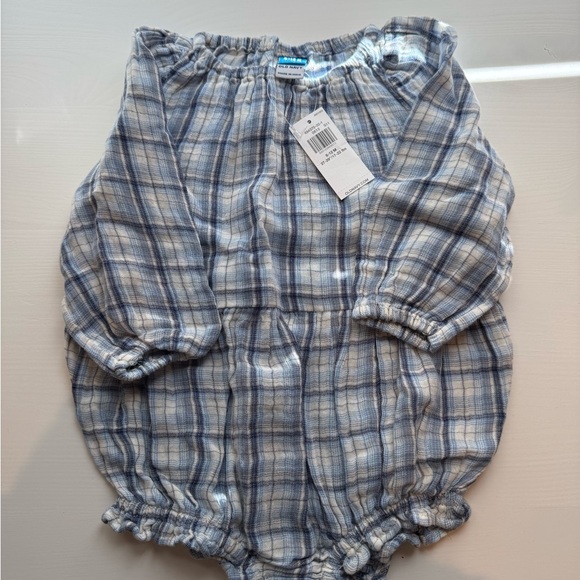 Old Navy Other - Old Navy Blue and White Plaid Romper